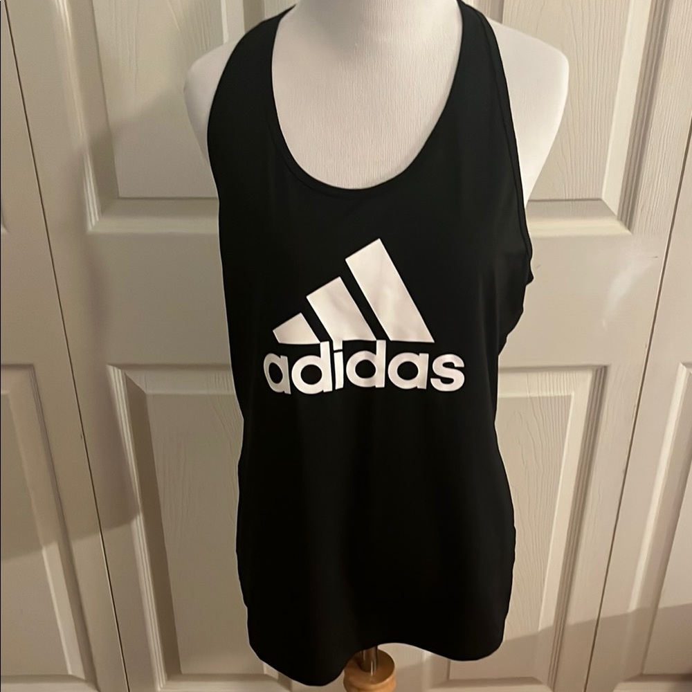 Adidas Black Relaxed Sleeveless Tank Top - Picture 1 of 4